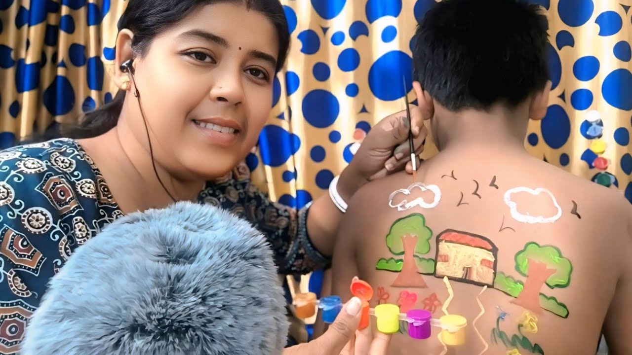 ASMR Doing your relaxing Back painting🎨🎨🖌