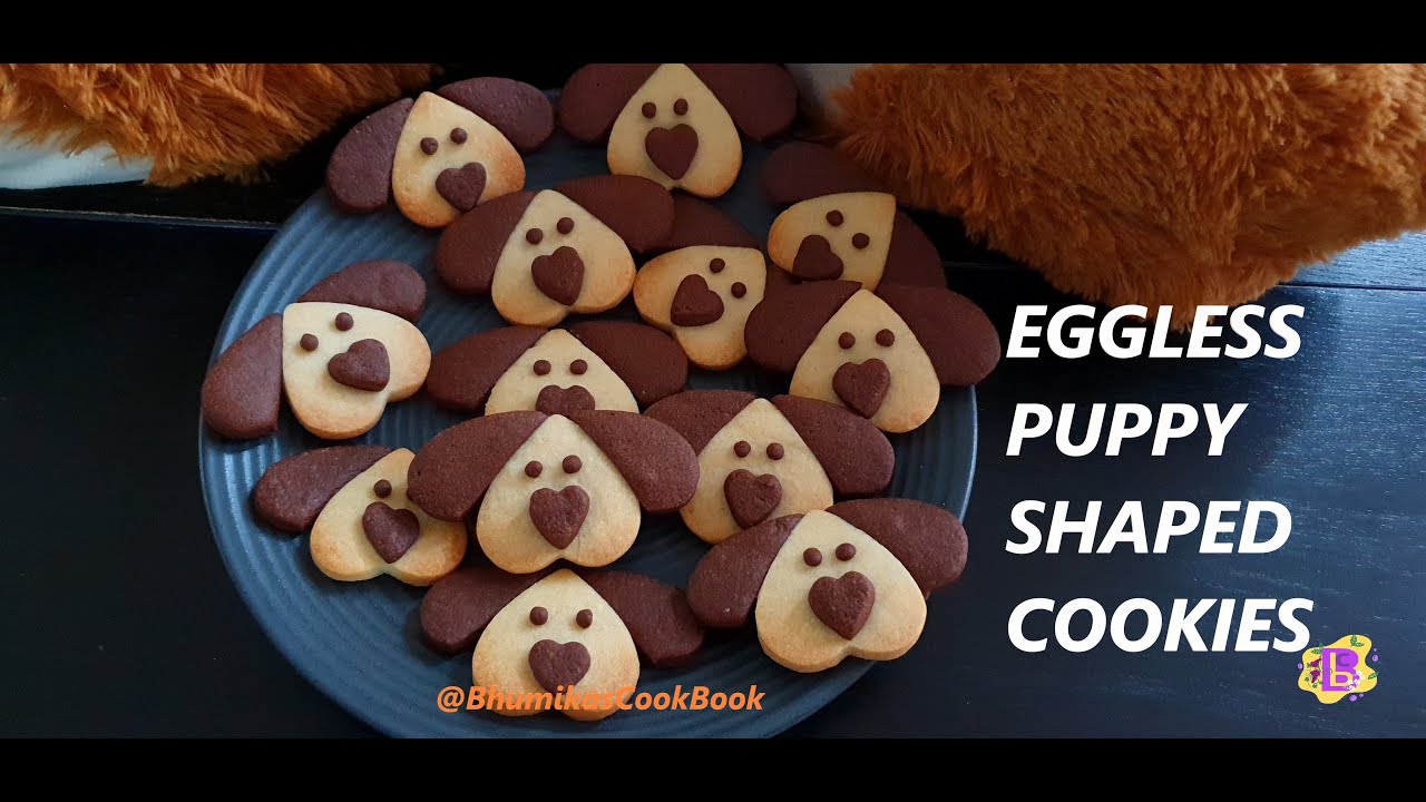 Eggless Puppy Shaped Cookies #cookies #eggless #nobakingsoda #nobakingpowder