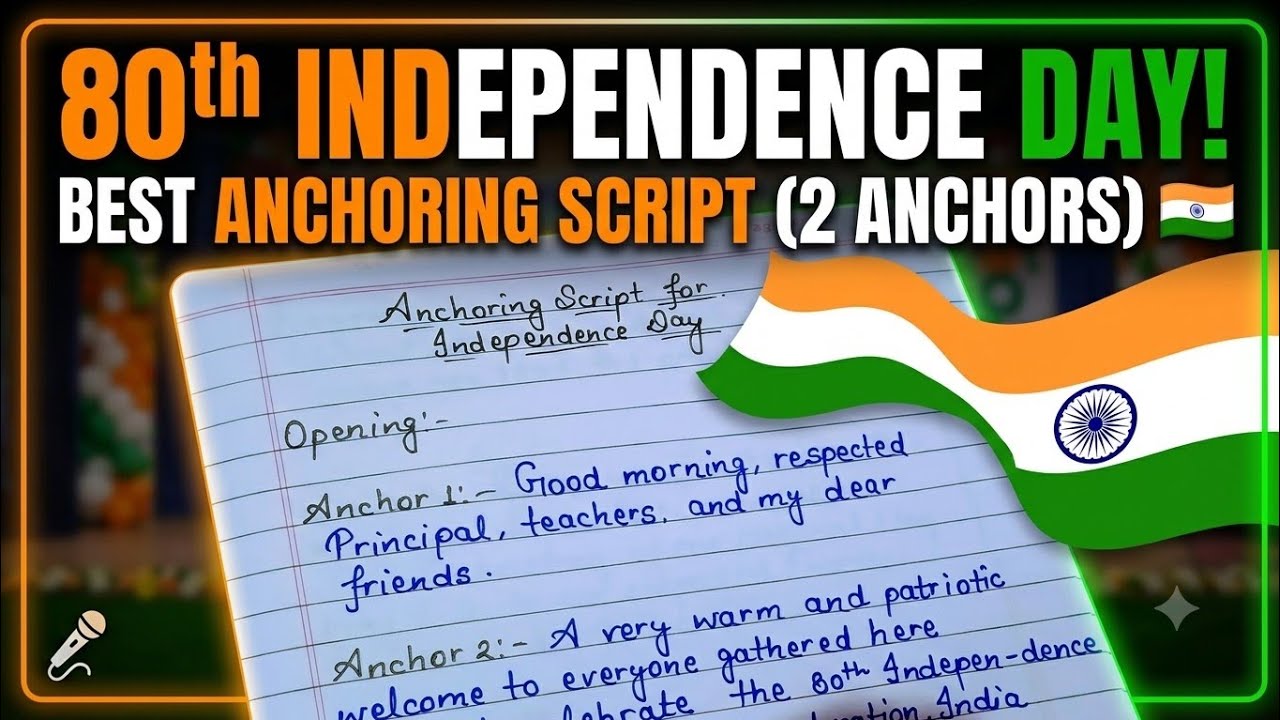Anchoring script for independence day in english//best anchoring script for 2 anchors