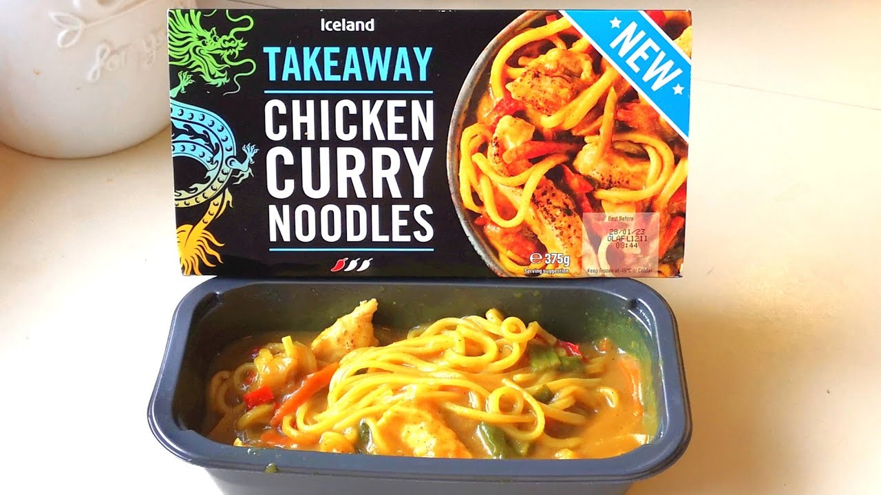 Chicken Curry Noodles Takeaway | New | Iceland |Food Review