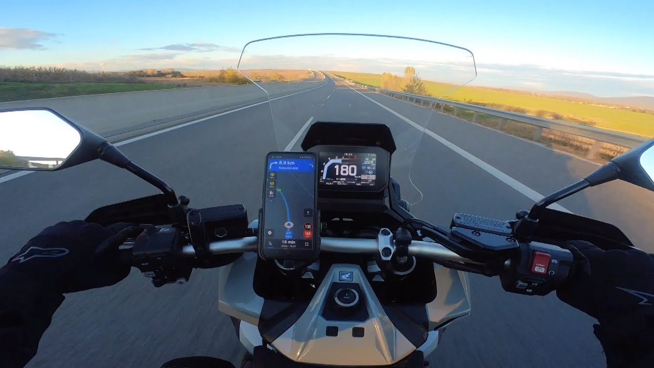 Honda X-ADV 750 my top speed (UpMap, high windshield, sport mode, no sprocket change)