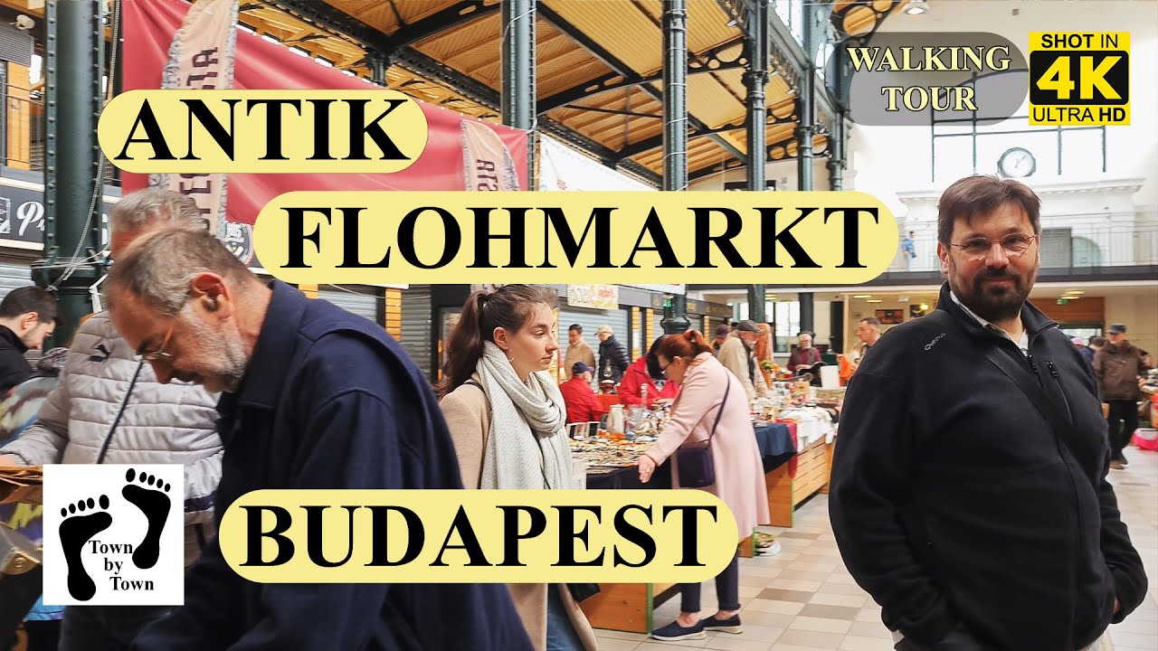 💥 BUDAPEST Antik Flohmarkt, Fleamarket, City Walking, 4k, 60fps