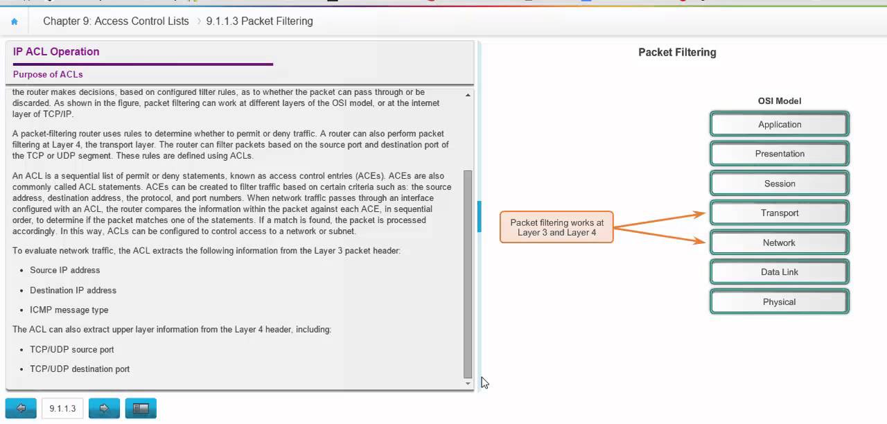 NET 126 Chapter 9 ACLs and IP ACL Operation