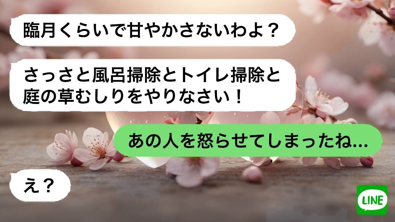 【LINE】 臨月の嫁を酷使する姑。全てを知った息子の一言で空気が変わる