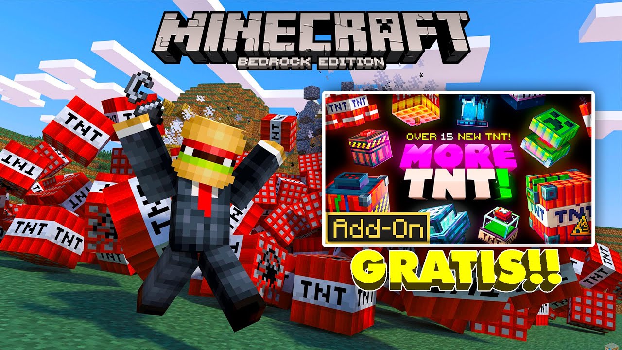 &iexcl;&iexcl;M&Aacute;S DINAMITA!! +15 NUEVAS TNT en MINECRAFT BEDROCK &iexcl;&iexcl;ADDON GRATIS!! - ChuyTortas