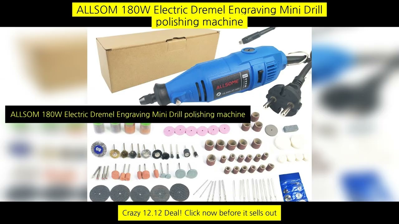 Allsom 180W Electric Dremel Engraving Mini Drill Polishing Machine Variable