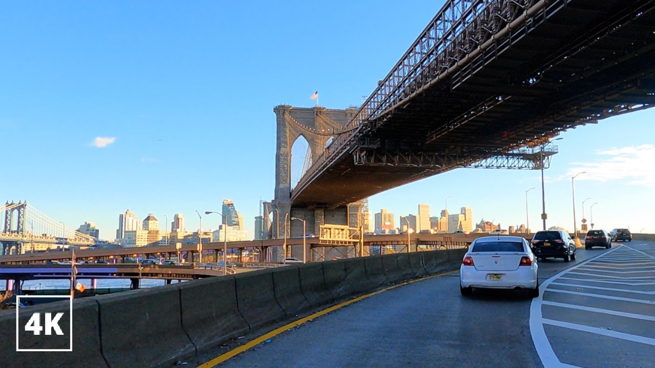 New York City 4K - Driving on the FDR Drive - Manhattan USA