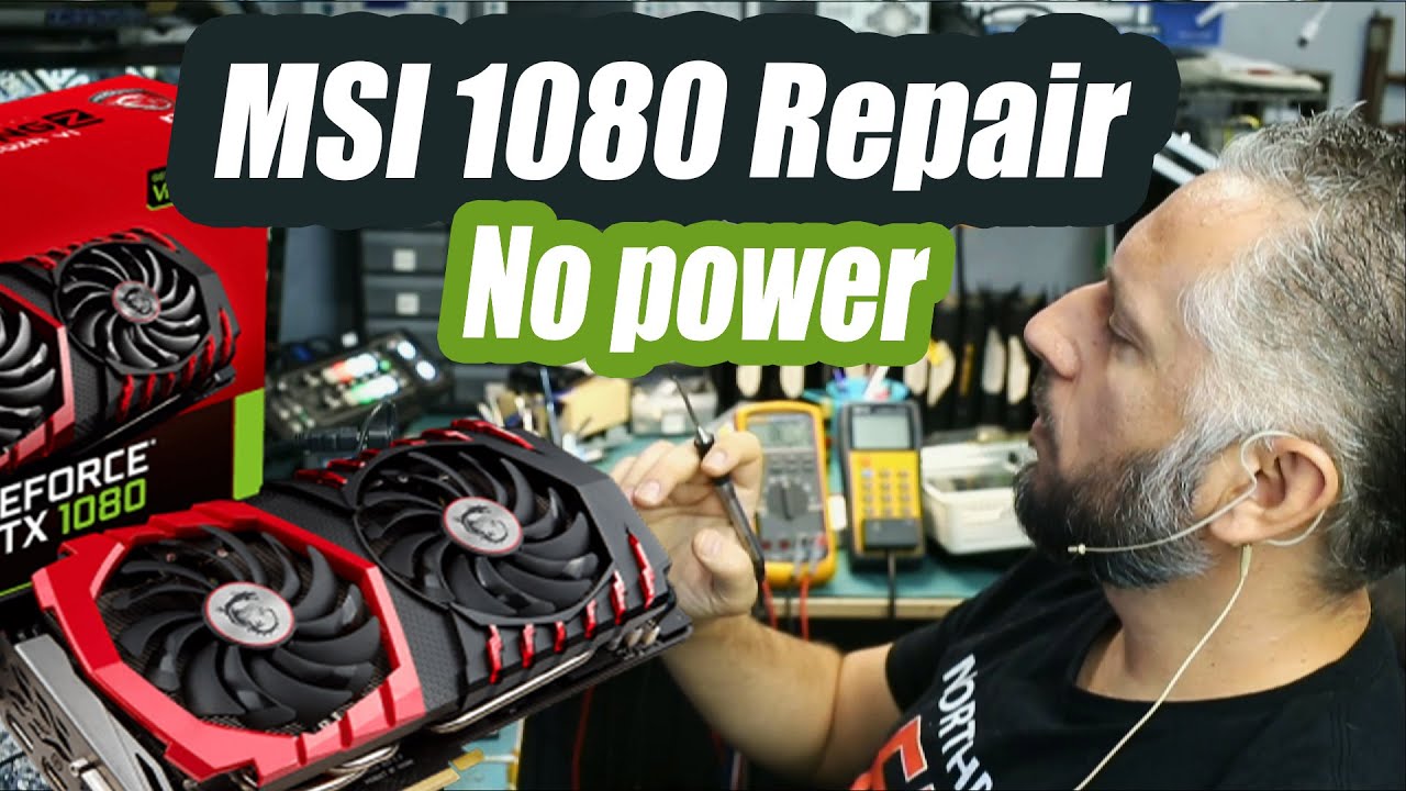 Ремонт видеокарты MSI GTX 1080 — Нет питания Не обнаружено