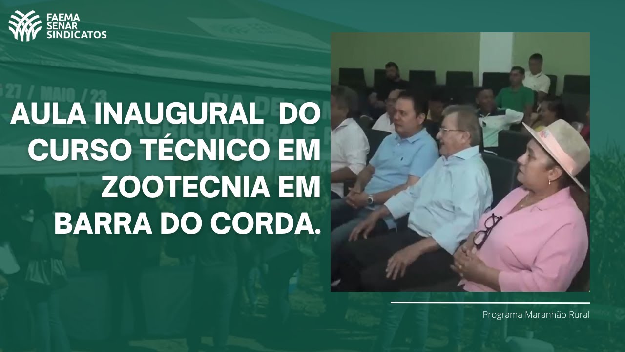 Rede E-tec: Curso técnico em zootecnia em Barra do Corda.