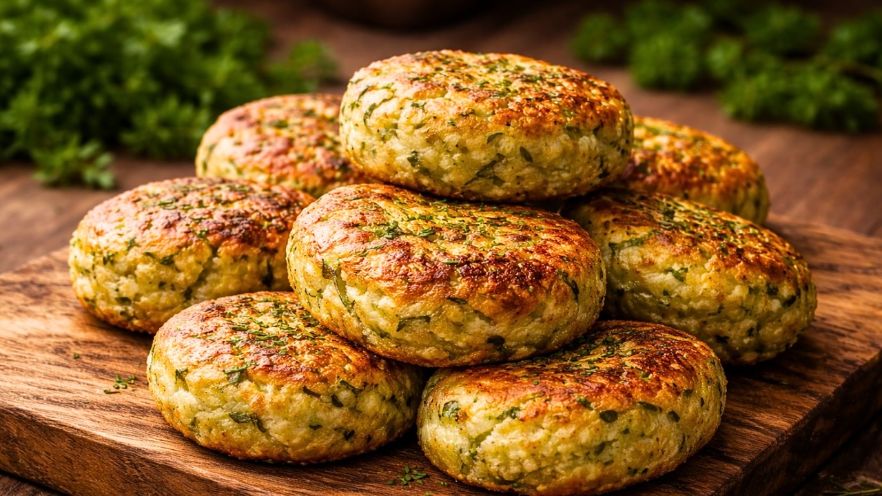 These chickpea & zucchini patties are crispy, golden, and so good!