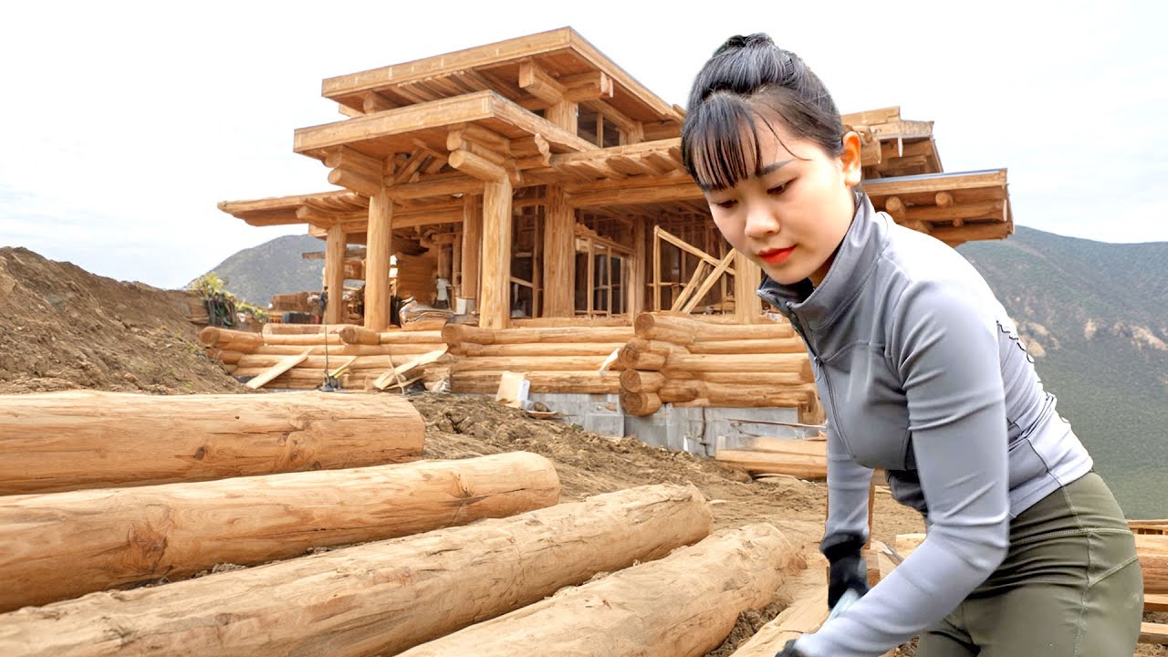 Building the Most Beautiful House | Luxury Log Home Construction Techniques [4K]