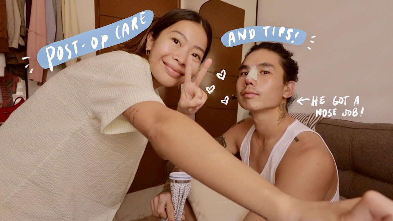 POST-OP RHINOPLASTY CARE for my fiancé. | Rhea Bue
