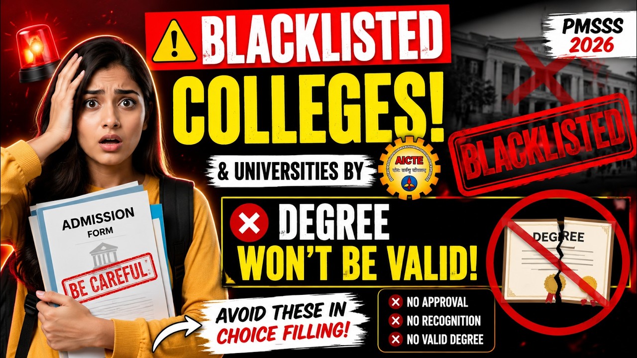 PMSSS 2026: Warning &ndash; Blacklisted Colleges by UGC & AICTE &ndash; Don't Select These in choice filling|