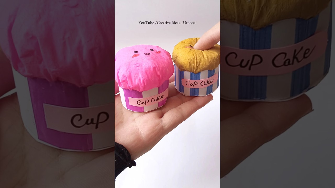 DIY miniature CupCake 😱🧁 #art #shorts diy paper crafts