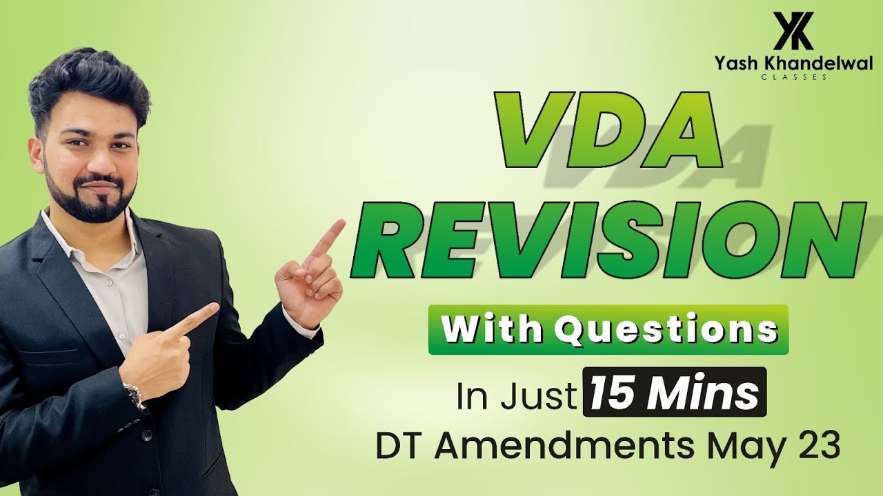 Virtual Digital Assets in Just 15 Minutes| CA-Final DT Amendments May 23| Yash Khandelwal