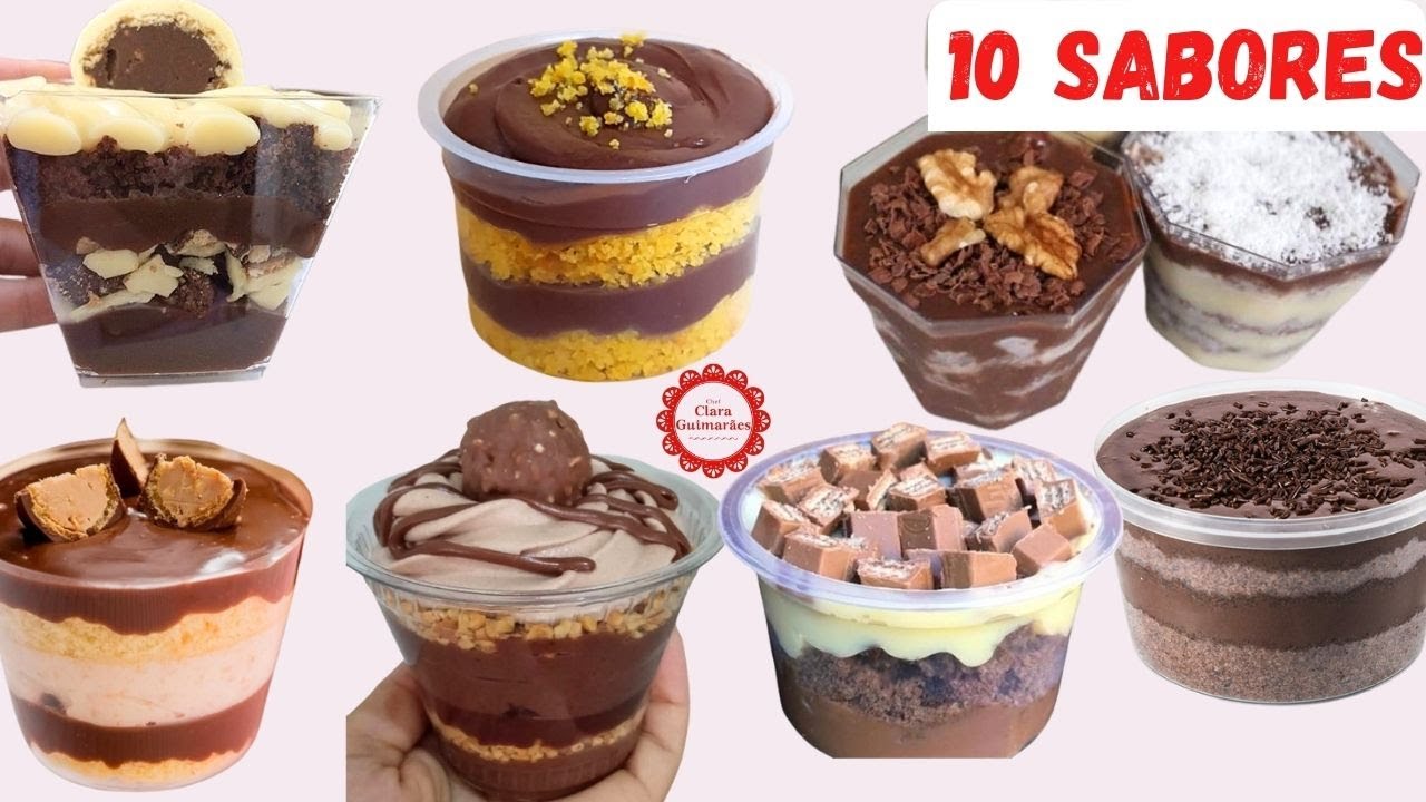 10 RECHEIOS DE CHOCOLATE PARA BOLOS DE POTE  COM A MESMA BASE CREMOSA