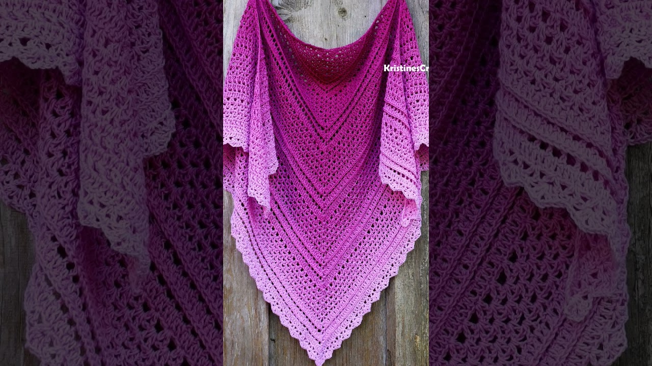 Crochet Hibiscus Sorbet Triangle Shawl