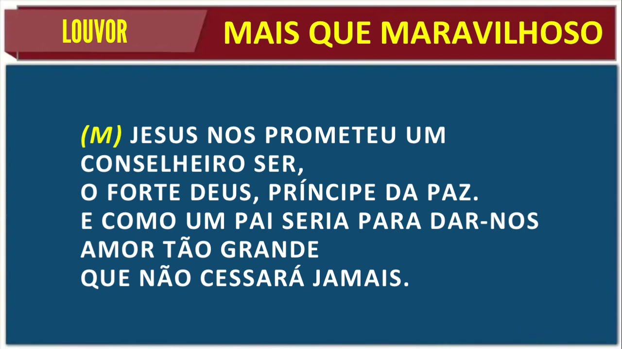 Louvor: Mais que Maravilhoso