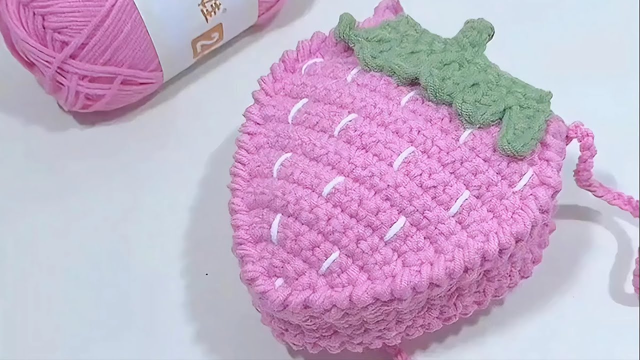 ✨ Learn how to crochet an adorable strawberry bag step by step! 🍓