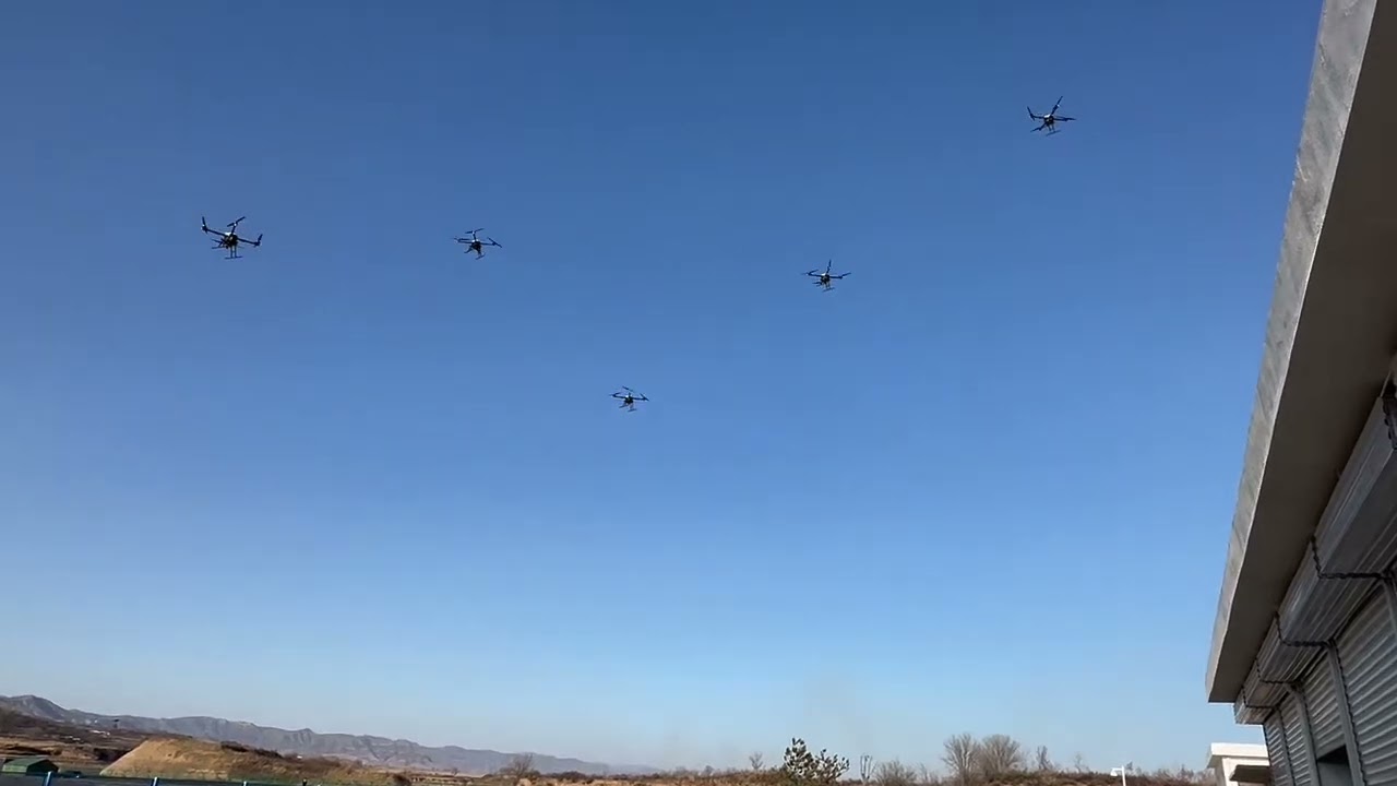 Swarm Flight Demo: 5 Multirotors in Formation | APM Flight Controller Algorithm Optimization