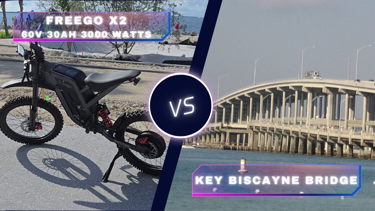 Freego X2 Electric Dirt Bike Speed Test Ride Across Key Biscayne Bridge! 🚀🚀