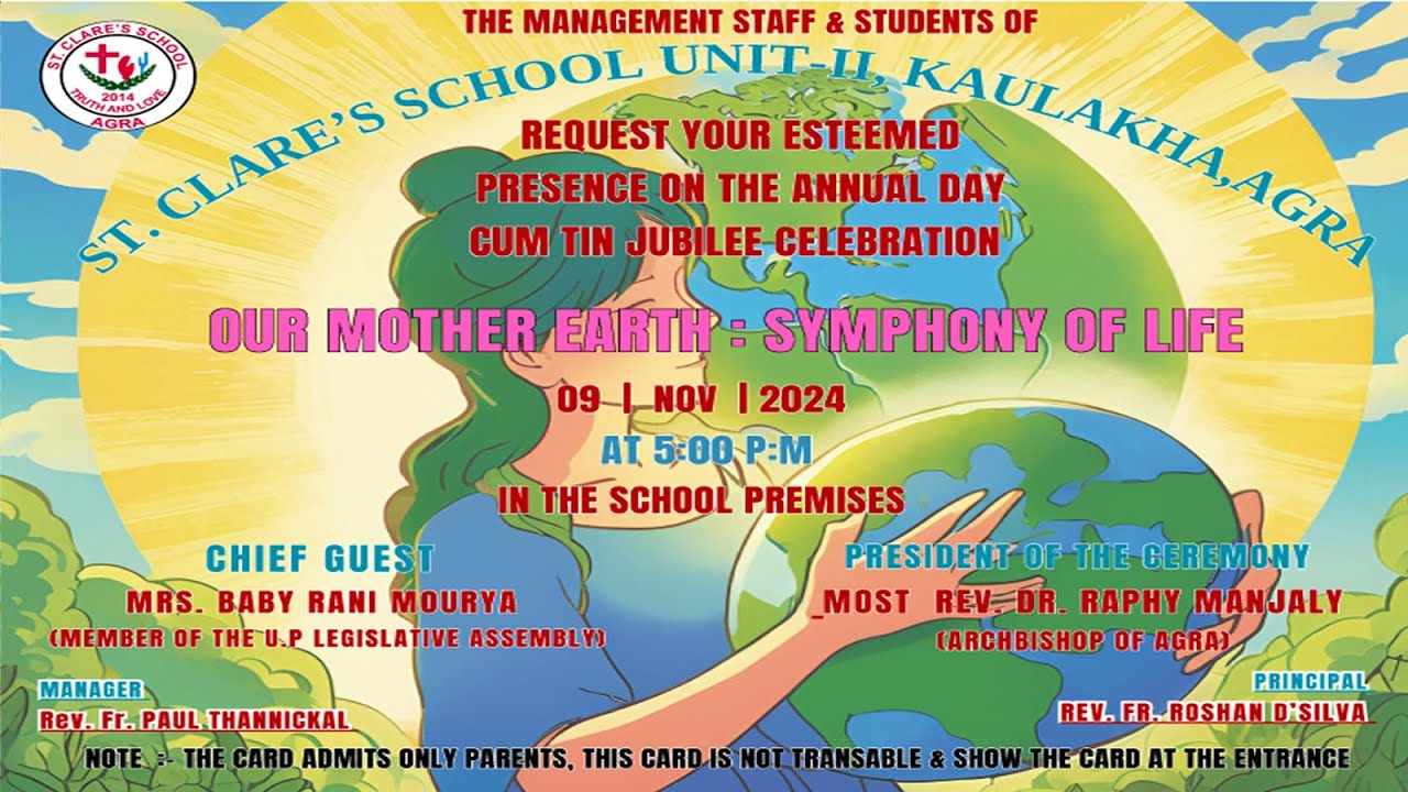 St.Clare's School,Unit-ll Kaulakha,Agra.. Annual Day Cum Tin Jubilee Celebration 2024