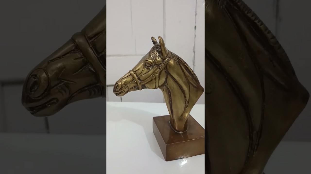 Elegant Brass Horse Head Statue | Vintage Home Decor & Gift Idea #shorts
