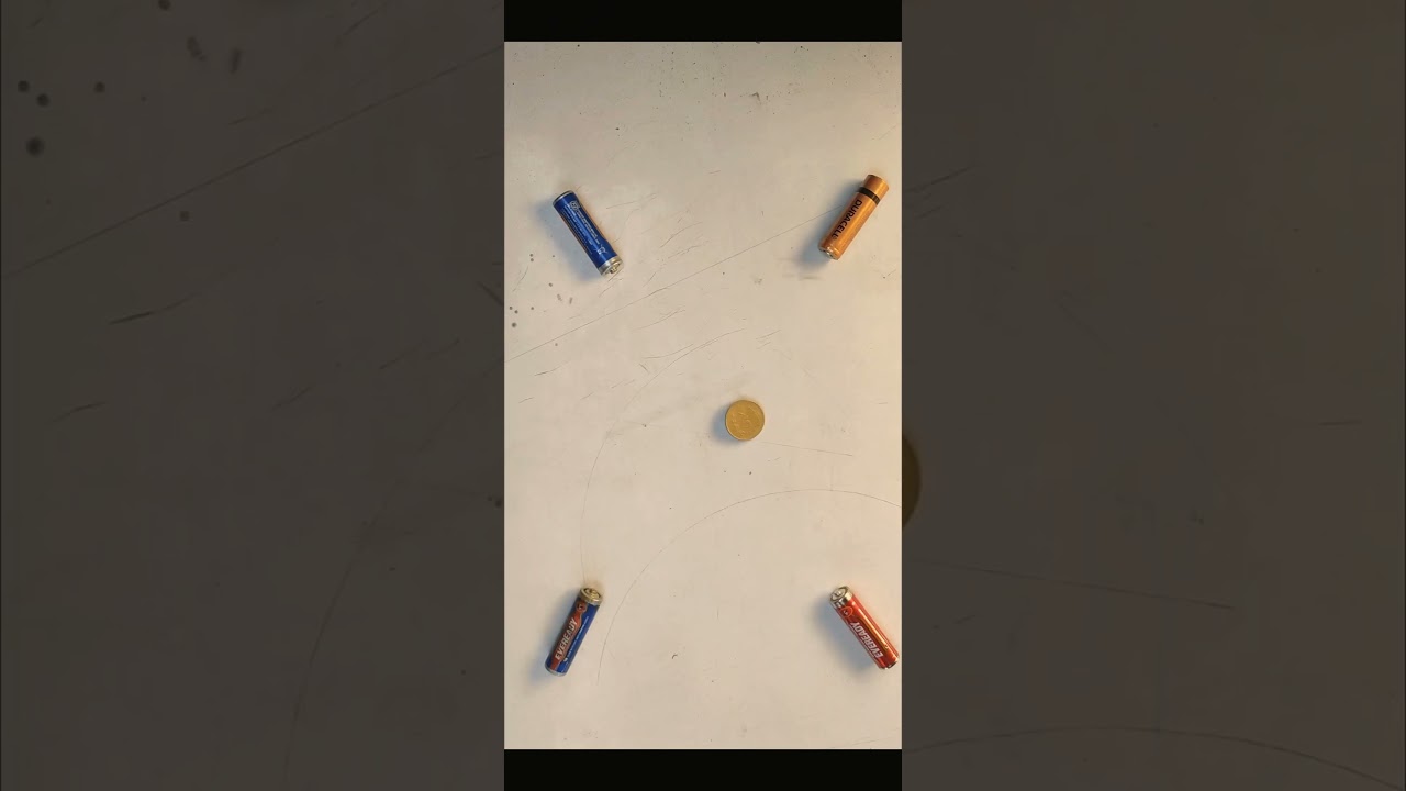 4 batteries can make coins spin and dance? 😁🧐#shots