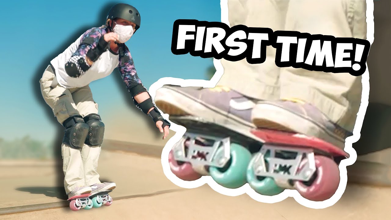 Teaching Her to Drop In on Freeskates!