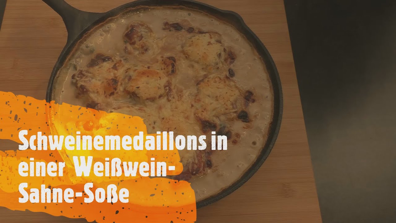 Schweinemedaillons in einer Weißwein-Sahne-Soße