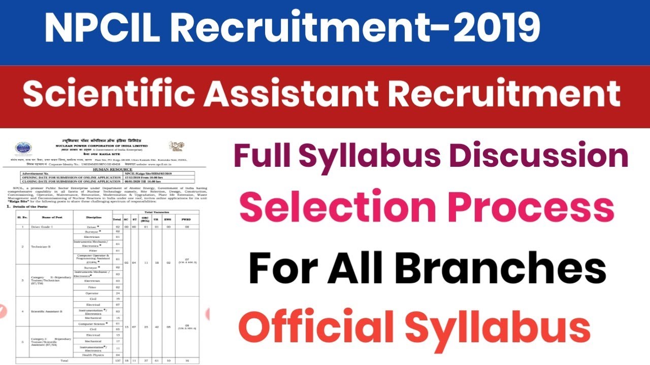 NPCIL Kaiga Official Syllabus Discussion || NPCIL Kaiga Stipendiary Trainee Syllabus Discussion