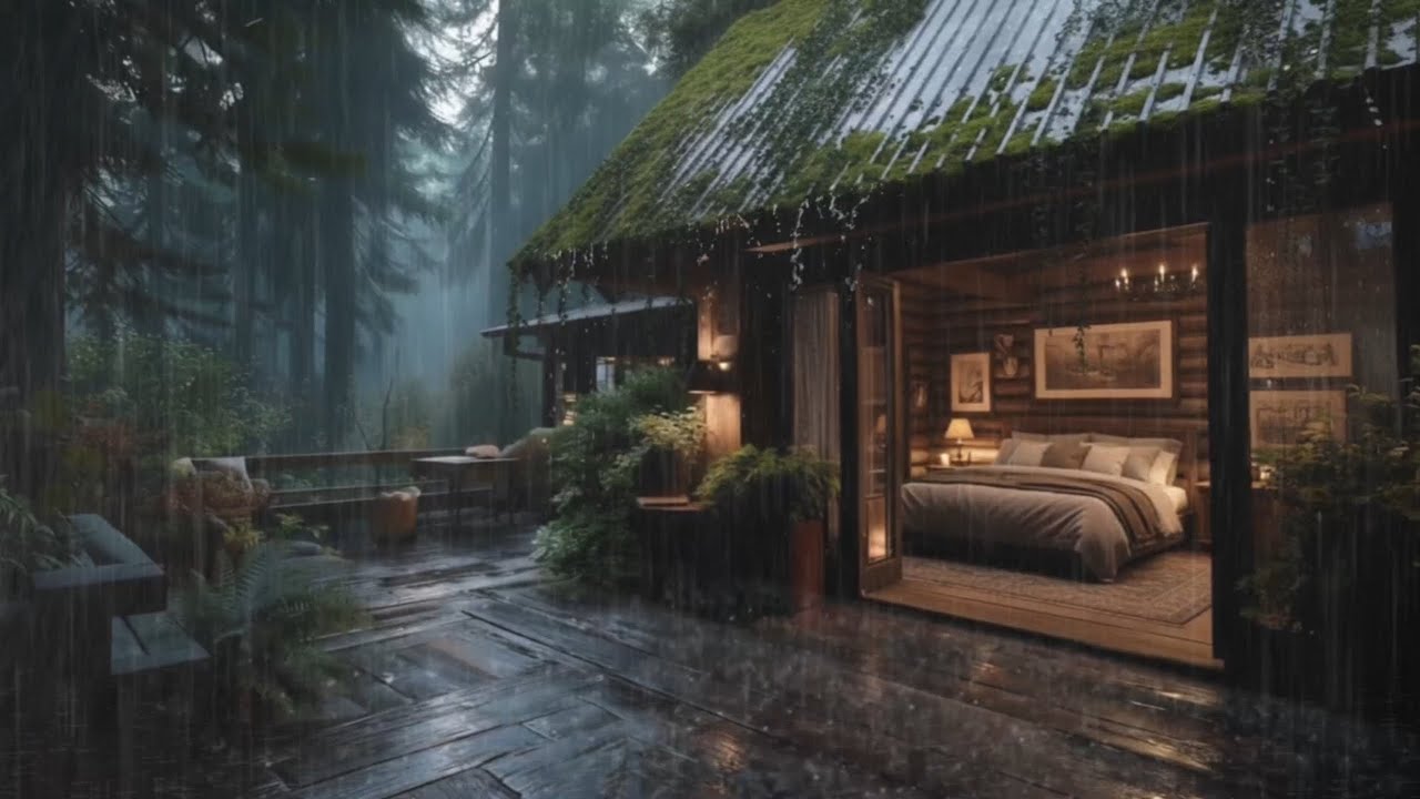 Best Rain in the Forest by the Lake at Night 🌧️ 🌲Fall Asleep in 2 Minutes with Rain Sounds