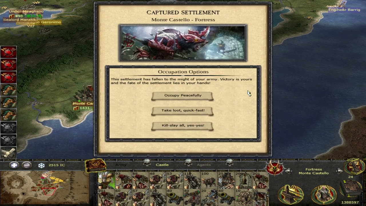 Medieval 2 Call Of Warhammer v3.0 The Skaven Take Monte Castello