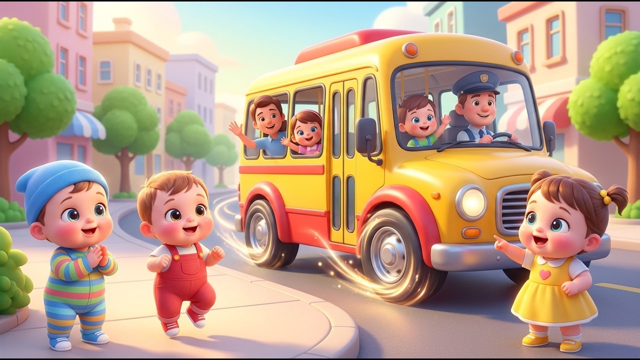 The Wheels on the Bus Go Round and Round | 3D Baby Songs | Nursery Rhymes for Toddlers