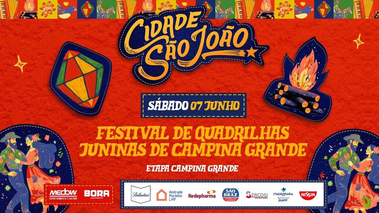 🎥 AO VIVO  Festival de Quadrilhas Juninas de Campina Grande – Cidade São João | Etapa Campina Grande