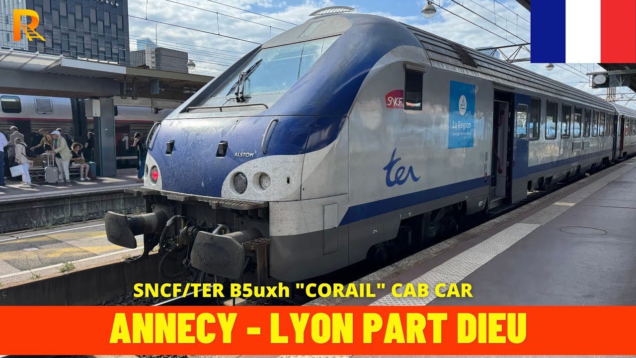 Cab Ride Annecy → Lyon Part-Dieu  (France, June 2025) train driver's view 4K