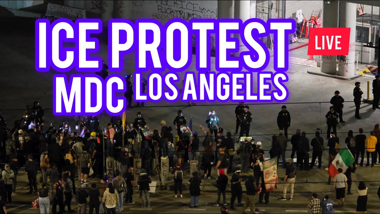 LIVE ICE PROTEST DOWNTOWN L.A. #breakingnews #losangeles