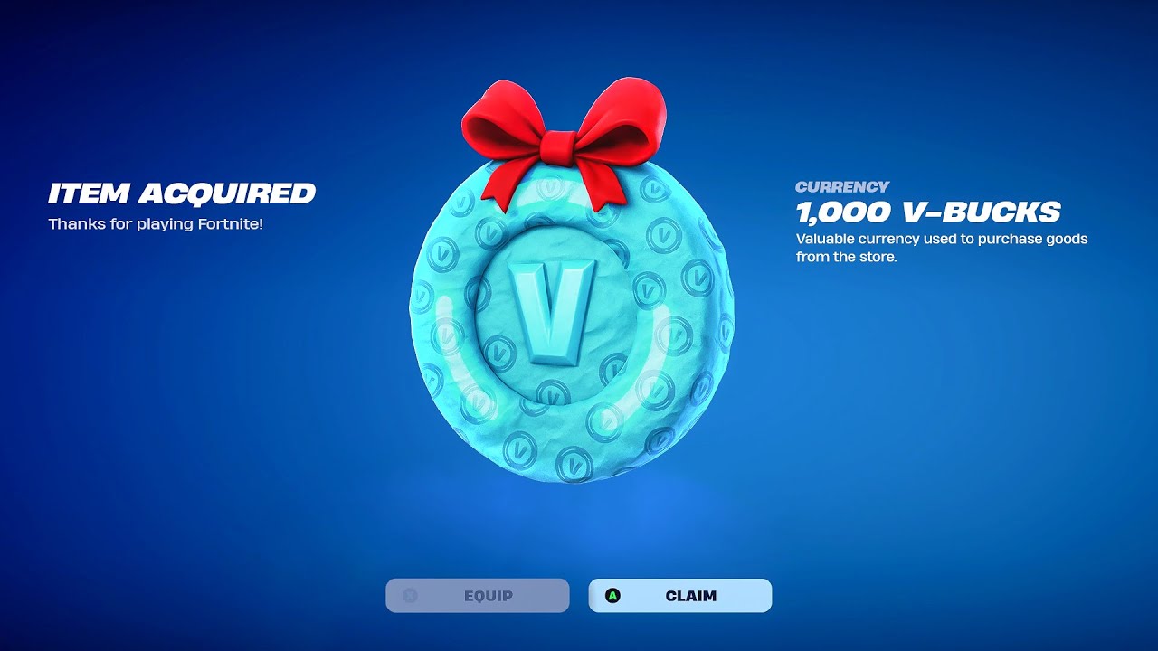FREE V-BUCKS REWARD for ALL PLAYERS!