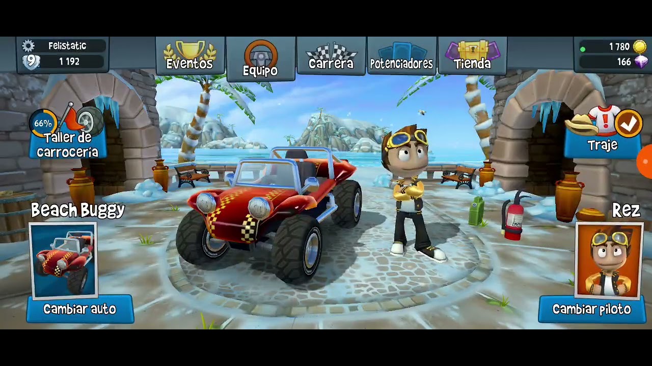 Parte 2 jugando beach buggy racing 2 🏎️ maldito b'zorp 