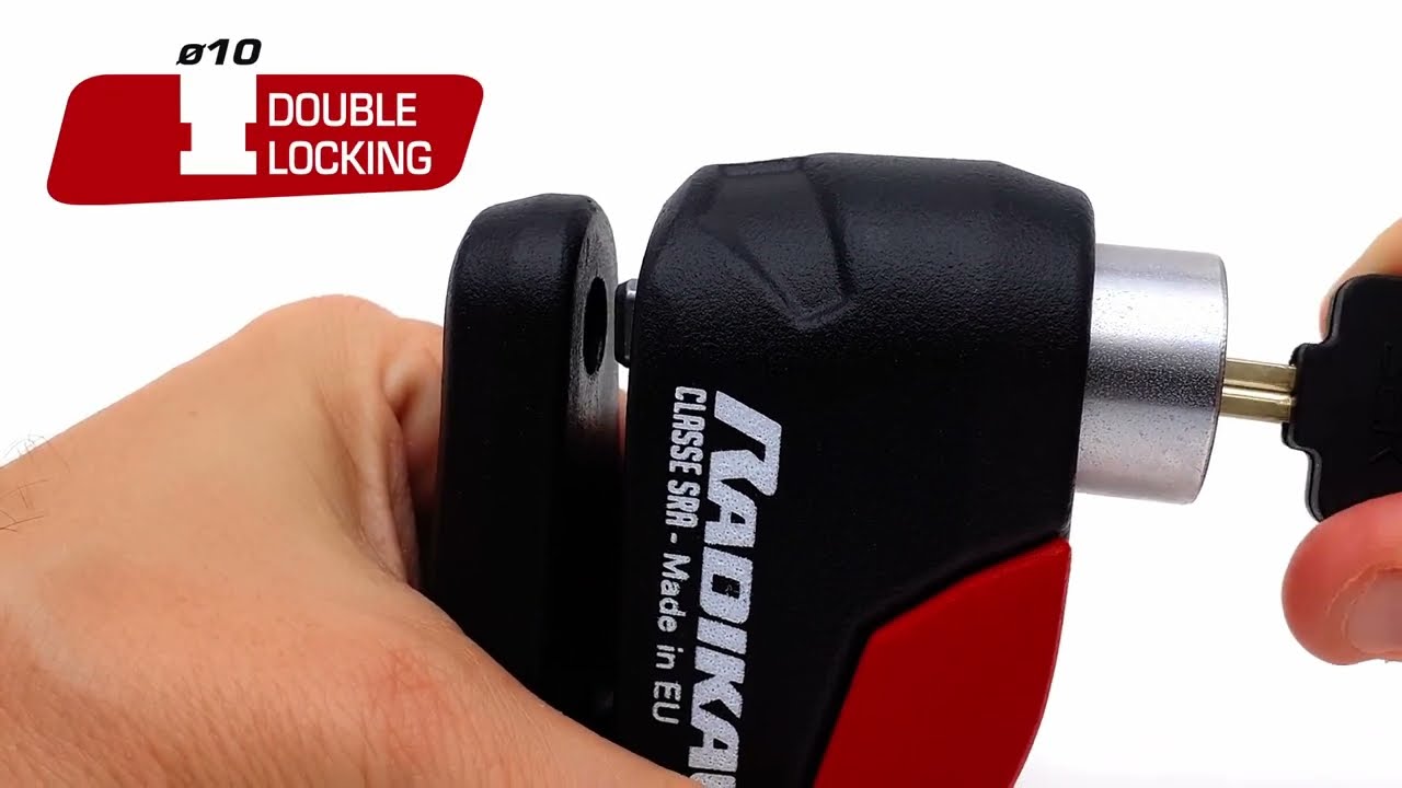 Radikal RK10 Lucchetto Antifurto Moto Bloccadisco Sonoro Allarme 120 Db