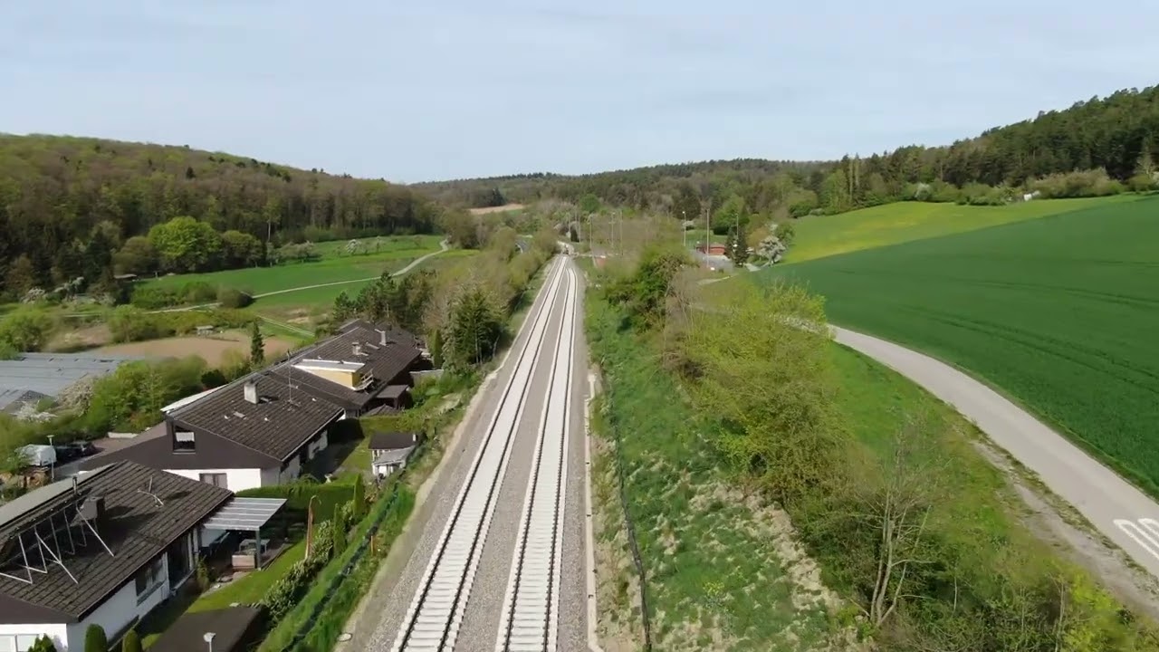 Hermann-Hesse-Bahn Strecke Ostelsheim - Hacksberg Tunnel (Drohnenaufnahme)