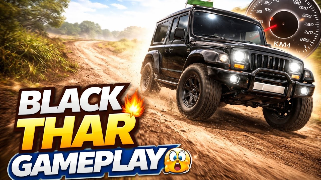 Black Mahindra Thar Offroad 🔥 Indian Driving Simulator 3D | Android Gameplay 2026