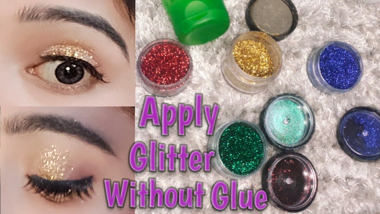 How To Apply Loose Glitter Without Glue||4 different methods||Glitter kaise lagaye||Shama's Corner