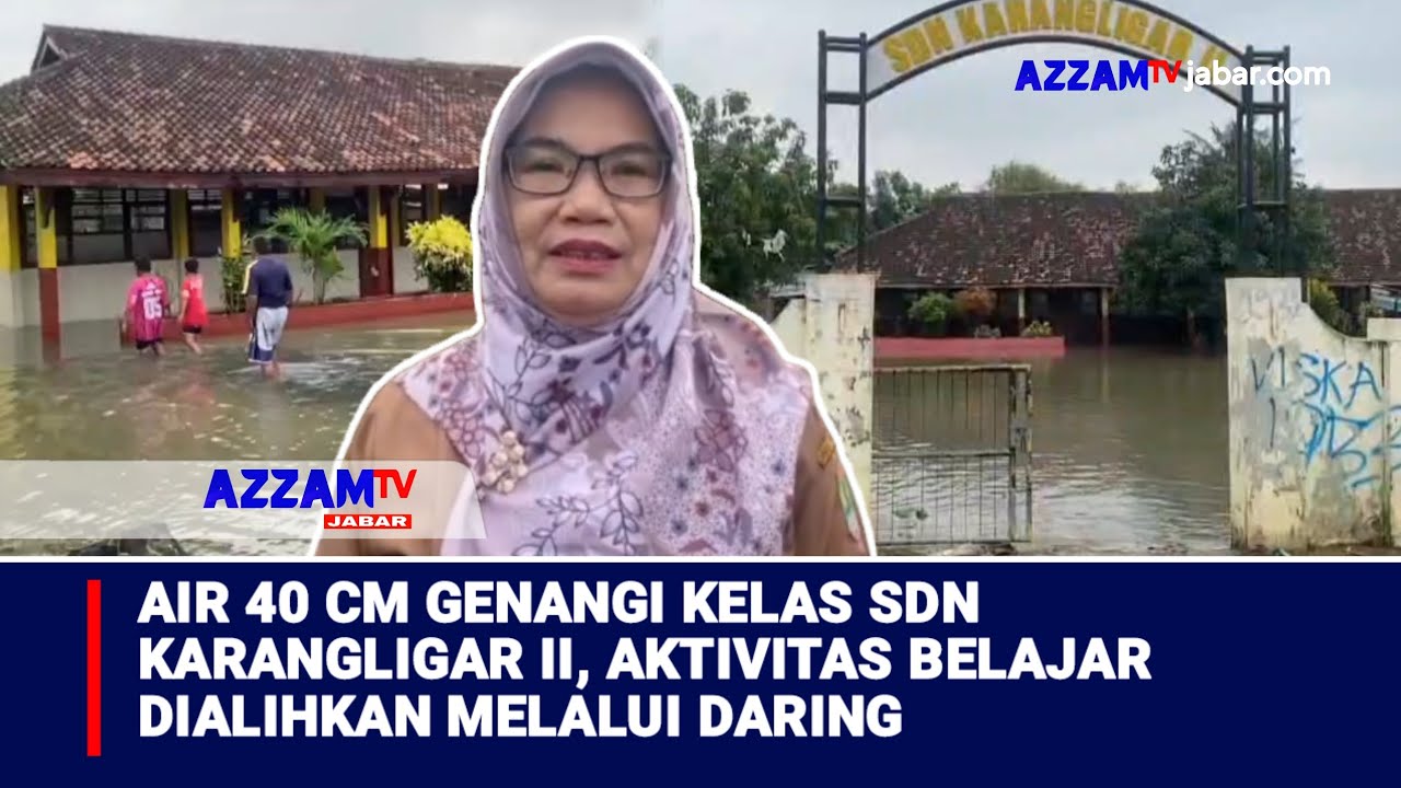 Sekolah di Karawang Masih Terendam Banjir, Siswa dI Karangligar Belajar Secara Daring
