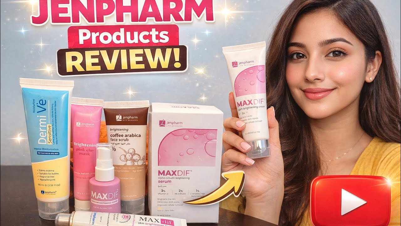 Jenpharm products review | maxdiff serum and cream | coffee scrub | pink mask | dermi ve 