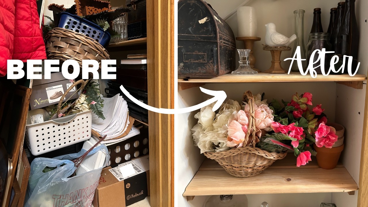 DECLUTTER AND ORGANIZE WITH ME! My Extremely Messy Home Decor Closet