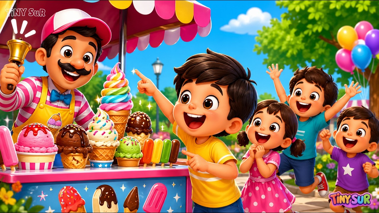 Ice Cream Wala | आइस क्रीम वाला | Hindi Nursery Rhymes | Tiny Sur Rhymes For Kids