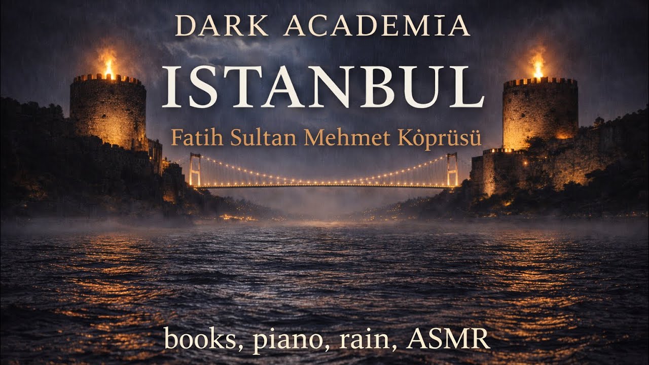 Dark Academia Istanbul – Fatih Sultan Mehmet Bridge Rain & Piano Ambience