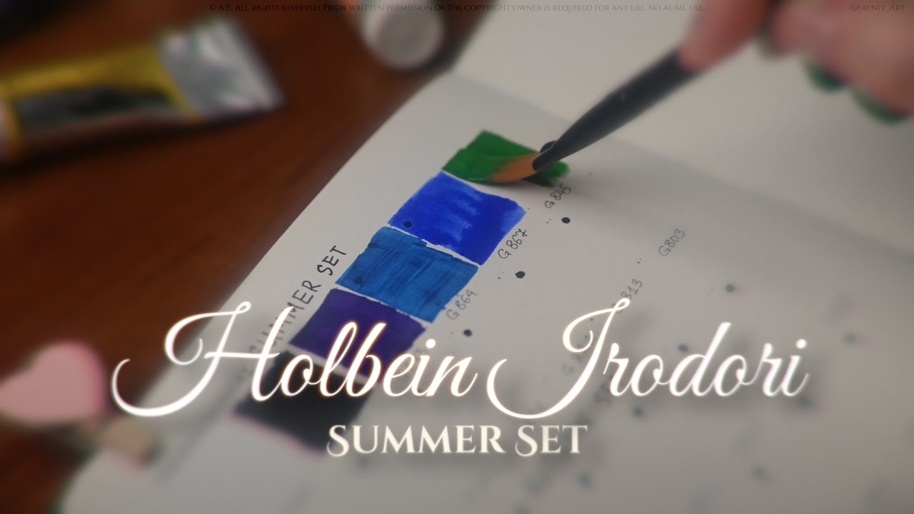 🎨 The Hidden Beauty of Holbein IRODORI SUMMER 🌻 Gouache SET [ ASMR ] SWATCHES