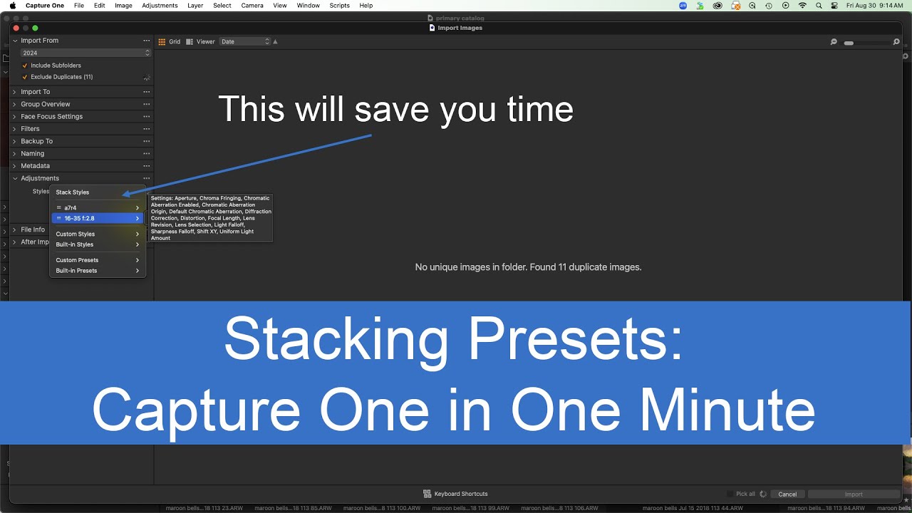 Stacking Presets: Capture One in One Minute